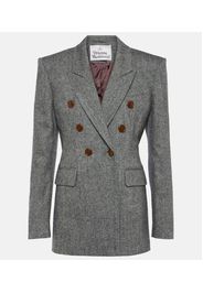 Wool-blend double breasted blazer