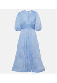 Pleated chiffon midi dress