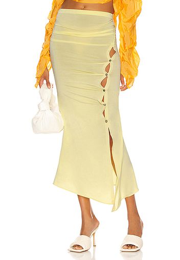 Acne Studios Ruched Maxi Skirt in Yellow