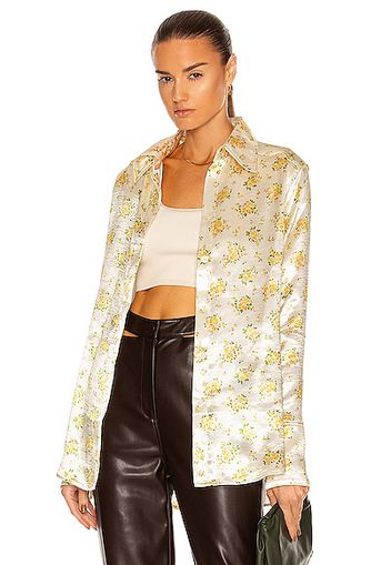 Acne Studios Satinka Flower Shirt in Yellow