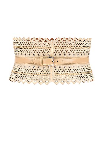 ALAÏA Raffia Bustier Belt in Neutral