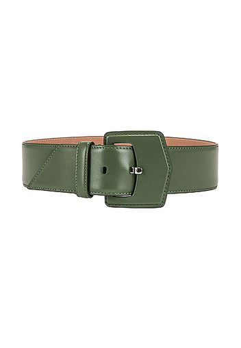 ALAÏA Plate Leather Belt in Green