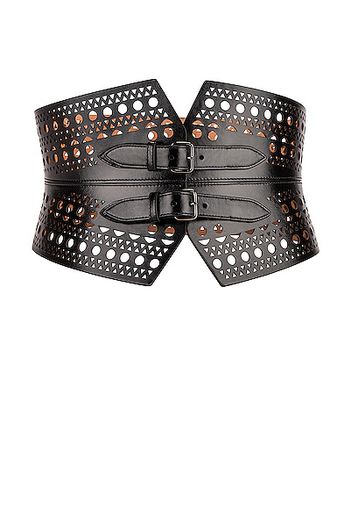 ALAÏA Double Buckle Belt in Black