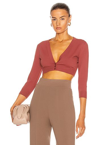 ALAÏA Cropped Cardigan in Red