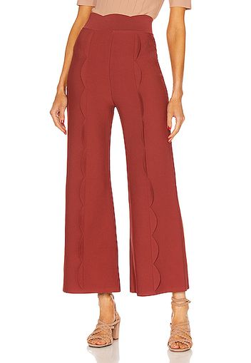 ALAÏA Large Maille Feston Pant in Rust