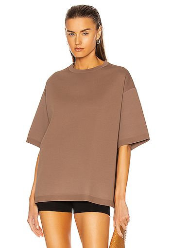 ALAÏA Short Sleeve Top in Brown