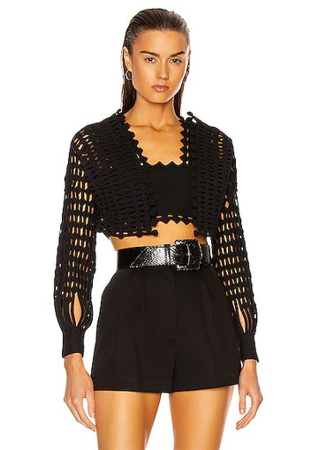 ALAÏA Knit Lace Top in Black