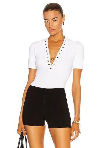 ALAÏA Viscose Button Bodysuit in White