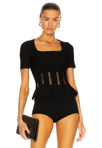 ALAÏA Fluide Contour Top in Black