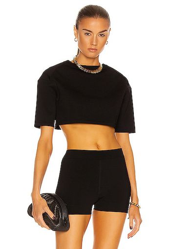 ALAÏA Viscose Short Sleeve Top in Black