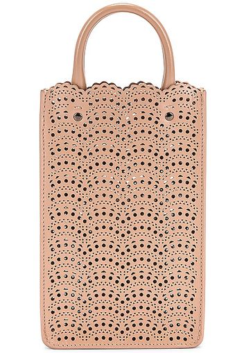 ALAÏA Garance Phone Bag in Tan