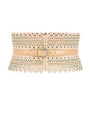 ALAÏA Raffia Bustier Belt in Neutral