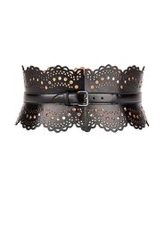 ALAÏA Perforated Corset Belt in Black