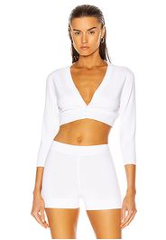 ALAÏA Cropped Cardigan in White