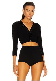 ALAÏA Viscose Cardigan in Black