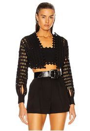 ALAÏA Knit Lace Top in Black