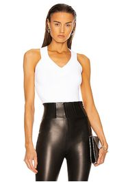 ALAÏA Sleeveless Crossed Back Bodysuit in White