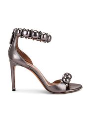 ALAÏA Metallic Bombe Sandals in Metallic Silver