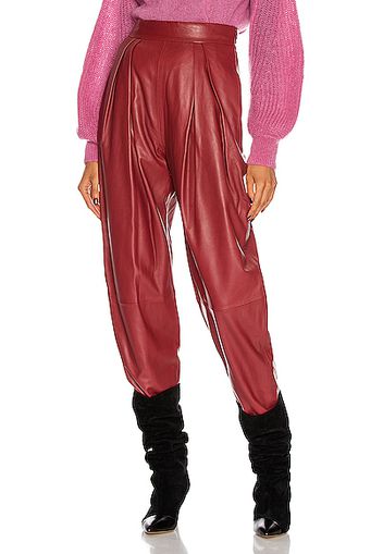 ALBERTA FERRETTI Leather Pant in Red