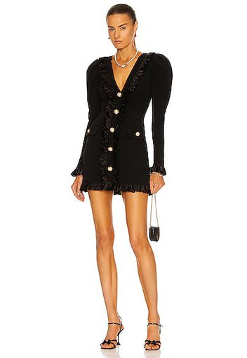 Alessandra Rich Long Sleeve Mini Dress in Black