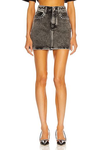 Alessandra Rich Denim Mini Skirt in Black