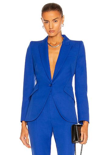 Alexander McQueen One Button Jacket in Blue