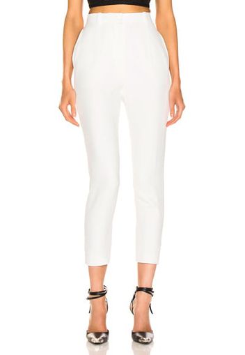 Alexander McQueen High Waisted Cigarette Pant in White