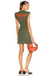 Alexander McQueen Jersey Logo Dress in Green