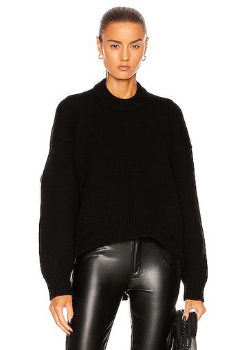 Alexander Wang Mock Neck Drape Back Sweater in Black