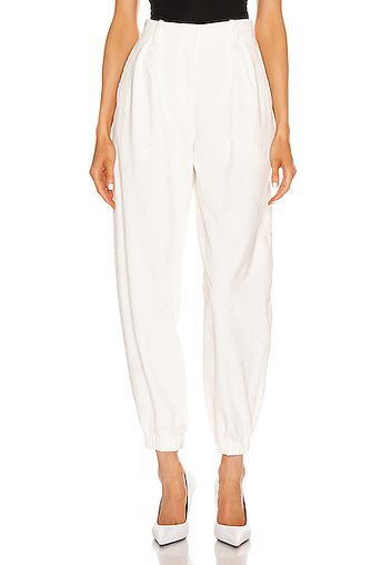 Alexander Wang All Over Embroidery Corduroy Sweatpant in White