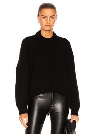 Alexander Wang Mock Neck Drape Back Sweater in Black