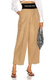 Alexander Wang Logo Carrot Pant in Tan