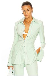 Alexander Wang Fitted Long Sleeve Shirt in Mint