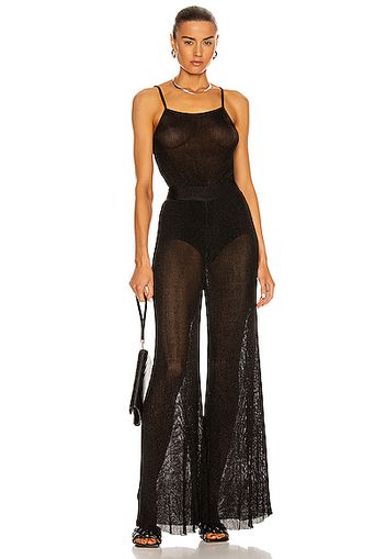 Alexandre Vauthier Knitted Wide Leg Jumpsuit in Black