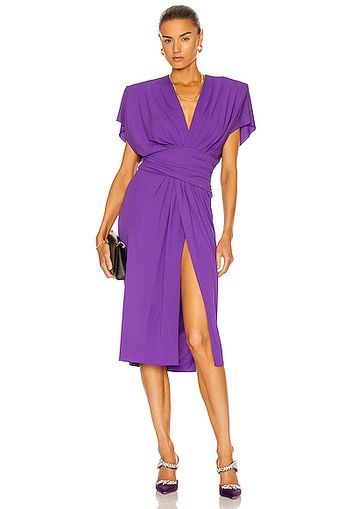 Alexandre Vauthier Ruched Midi Dress in Purple