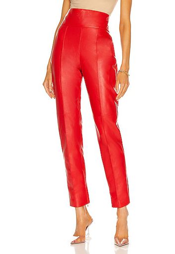 Alexandre Vauthier Leather Pant in Red
