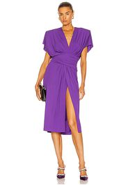 Alexandre Vauthier Ruched Midi Dress in Purple