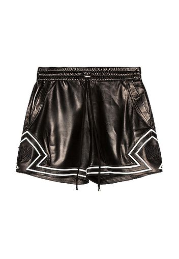 Amiri Drawstring Leather Boxing Short in Black