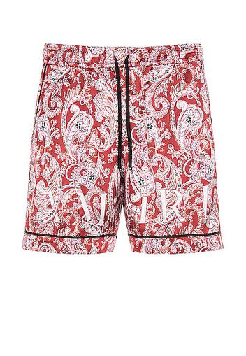 Amiri Paisley PJ Shorts in Red