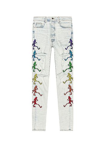 Amiri Grateful Dead Embroidery Jean in Denim Light