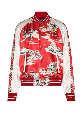 Amiri Hawaiian Bomber Jacket in Red