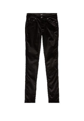 Amiri Skinny Stack Velvet Pant in Black