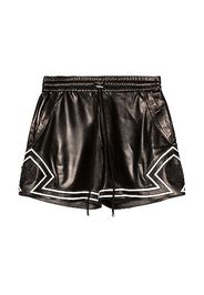 Amiri Drawstring Leather Boxing Short in Black