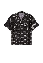 Amiri Polka Dots Short Sleeve Shirt in Black