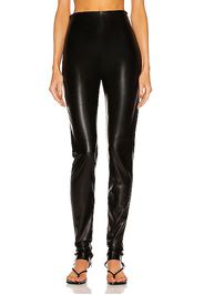 ANDAMANE Hoola Vegan Leather Zipped Legging in Black