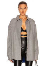 ANDAMANE Georgiana Oversized Padded Shirt in Grey