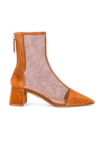 Aquazzura Saint Honore 50 Mesh Bootie in Brown