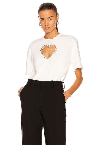 AREA Heart Cutout Relaxed T-Shirt in White