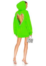 AREA Backless Heart Oversized Hoodie in Green