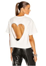 AREA Open Heart Relaxed Tee in White